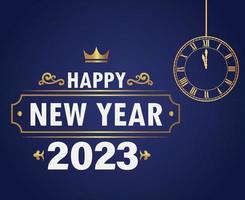 2023 Happy New Year Holiday Abstract Vector Illustration Design With Blue Gradient Background