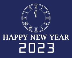 Happy New Year 2023 Holiday Abstract Design Vector Illustration White With Blue Background