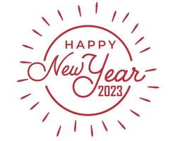Happy New Year 2023 Abstract Holiday Vector Illustration Design Red With White Background