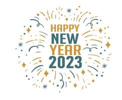 2023 Happy New Year Holiday Abstract Design Vector Illustration Green And Yellow