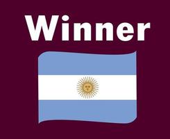 Argentina Flag Ribbon Winner Symbol Final football Design Latin America Vector Latin American Countries Football Teams Illustration