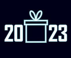 2023 Happy New Year Holiday Abstract Vector Illustration Design White With Blue Background