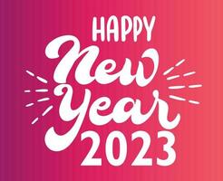 2023 Happy New Year Holiday Abstract Design Vector Illustration White With Pink Gradient Background