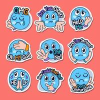 Dismay Chat Stickers Set vector