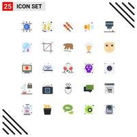 Universal Icon Symbols Group of 25 Modern Flat Colors of pills mechanic marshmallow engine speaker Editable Vector Design Elements