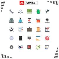 Pictogram Set of 25 Simple Flat Colors of art cap ecommerce party magic Editable Vector Design Elements