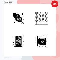 Mobile Interface Solid Glyph Set of Pictograms of calligraphy board cereal audio medical Editable Vector Design Elements