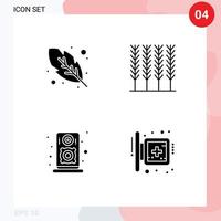 Mobile Interface Solid Glyph Set of Pictograms of calligraphy board cereal audio medical Editable Vector Design Elements