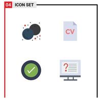 Group of 4 Modern Flat Icons Set for berry ui thanksgiving high school wireframe Editable Vector Design Elements