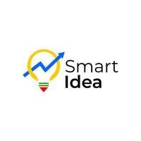 Think statistics bulb lamp finance smart idea logo vector icon illustration