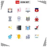 User Interface Pack of 16 Basic Flat Colors of security usa love sign sheild imac Editable Pack of Creative Vector Design Elements