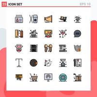 Set of 25 Modern UI Icons Symbols Signs for equipment barbecue speaker shipping handcart Editable Vector Design Elements