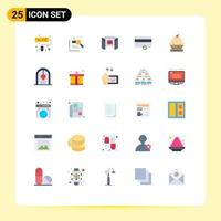 Modern Set of 25 Flat Colors Pictograph of money hd resources screencinema display Editable Vector Design Elements