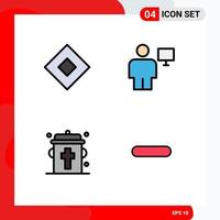 4 Creative Icons Modern Signs and Symbols of sign blood symbols computer eye Editable Vector Design Elements