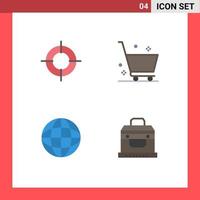 Modern Set of 4 Flat Icons and symbols such as holiday location travel e commerce box Editable Vector Design Elements