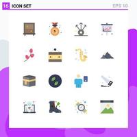 Universal Icon Symbols Group of 16 Modern Flat Colors of easter plent export economics banking Editable Pack of Creative Vector Design Elements
