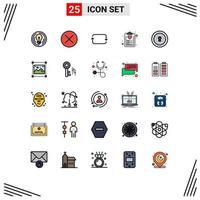 Set of 25 Modern UI Icons Symbols Signs for list diet navigation check list twitter Editable Vector Design Elements