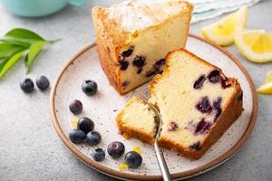 Traditional lemon blueberry pound cake, Bundt cake photo