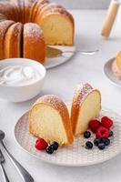 Pound cake, traditional vanilla or sour cream flavor photo
