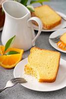 Traditional vanilla pound cake with orange extract, Bundt cake photo