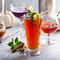 Variety of holiday cocktails made for Thanksgiving party