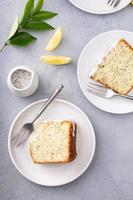 Lemon Poppy Seed Pound Cake with powdered sugar glaze photo