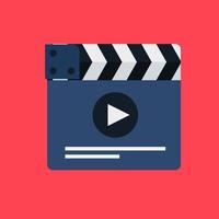 Flat movie clapperboard vector