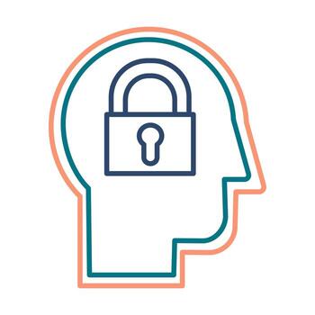 Introvert personality thin line flat vector icon