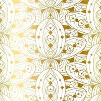 Vector Seamless Pattern with Abstract Golden Ornament