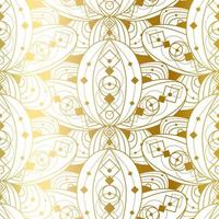 Vector Seamless Pattern with Abstract Golden Ornament