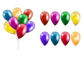 set of colorful balloons vector