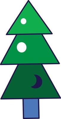 Pine tree natural xmas plant decorate snow vector
