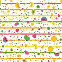 Exotic summer fruits vector seamless pattern