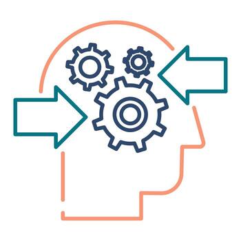 Decision making process thin line vector icon