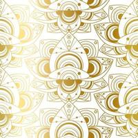 Seamless Pattern with Natural Golden Lotus Art vector