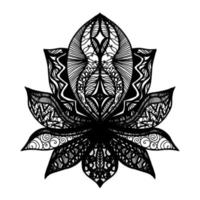 tatuaje de flor de loto vector