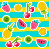 patrones de frutas de verano vector