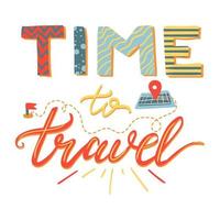 Time to travel hand drawn vector lettering