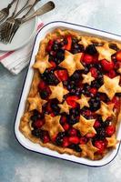 Berry pie decorated with stars for the 4th of July photo