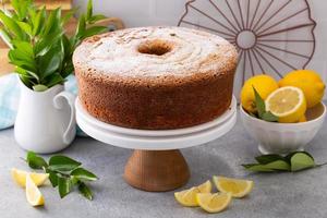 Lemon Poppy Seed Pound Cake with powdered sugar glaze photo