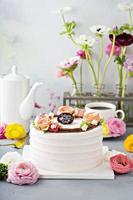 Mothers day cake with flowers photo