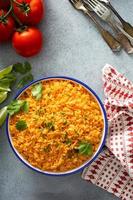 Mexican rice with tomatoes photo