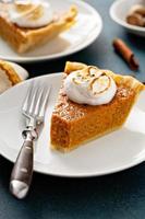 Sweet potato pie with marshmallow topping photo