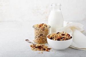 Homemade granola with coconut and almonds photo