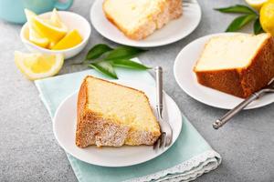 Traditional vanilla pound cake with lemon, Bundt cake photo