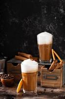 Coffee latte in small glasses photo