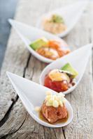 Asian inspired raw fish appetizer photo