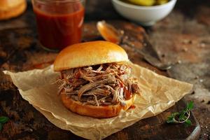 Pulled pork sandwich photo