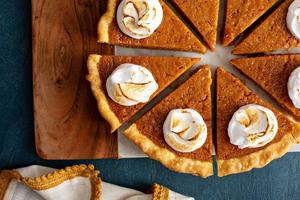 Sweet potato pie with marshmallow topping photo