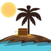 treasure box on island vector